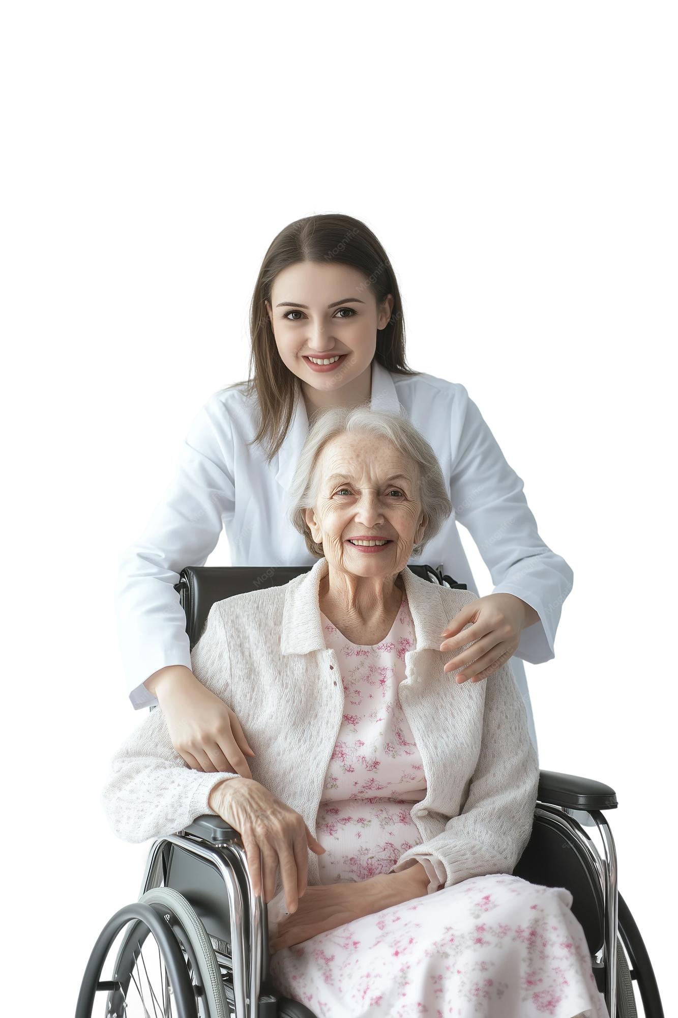 female-doctor-posing-elderly-woman-sitting-wheelchairsmilingpngcliparttransparent_1144978-6628