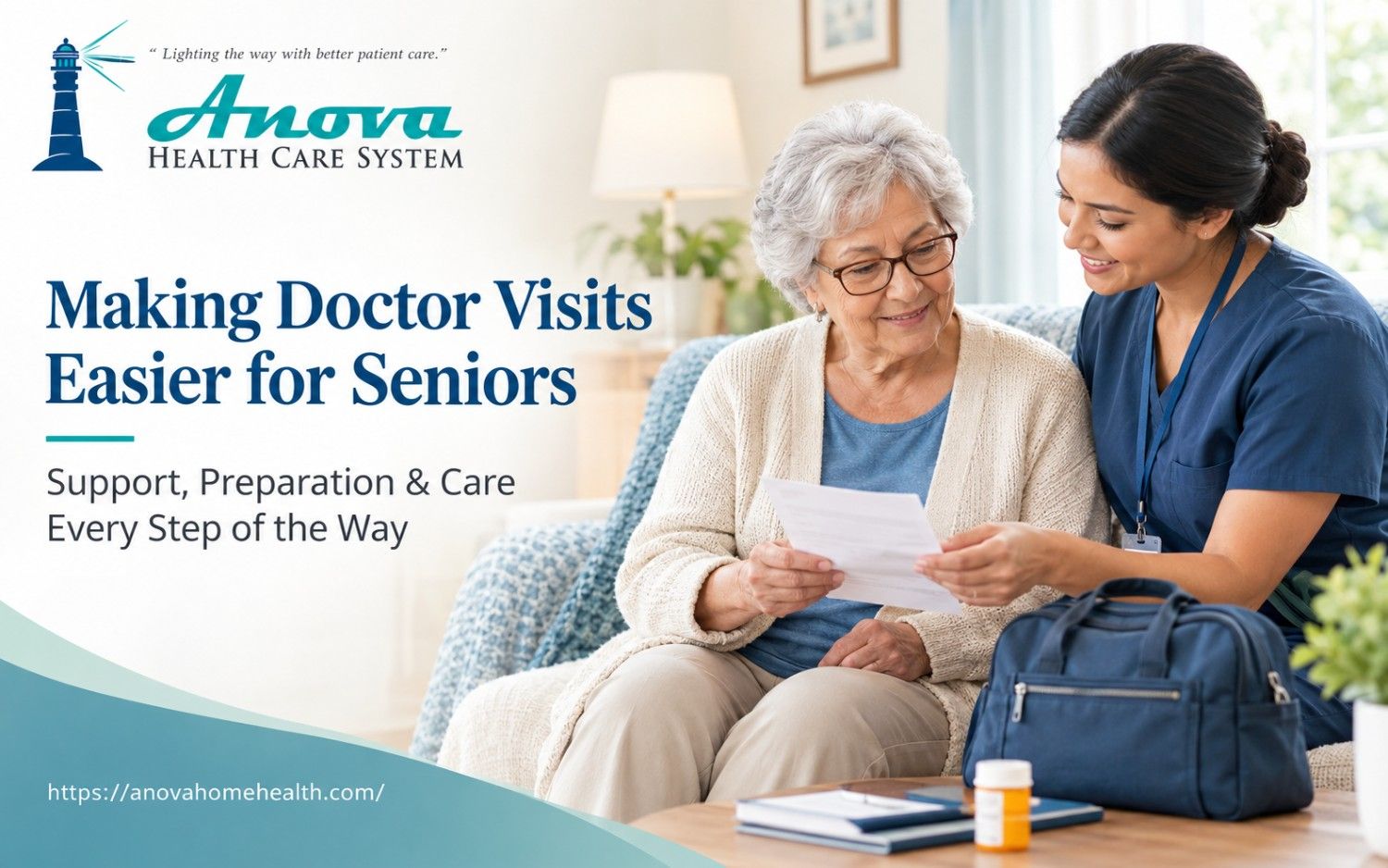 Professional in-home care providing support during senior doctor appointments